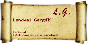 Lendvai Gergő névjegykártya